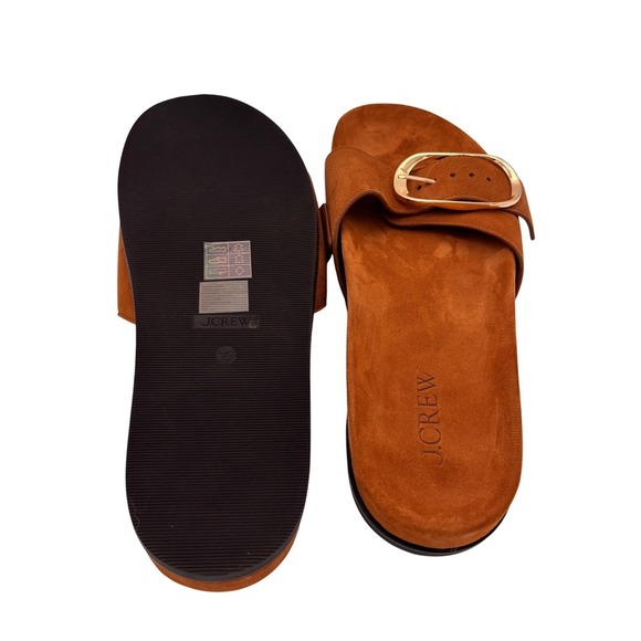 J.Crew Colbie Oversized Brown Buckle Sandals Size 12 - Picture 6 of 6